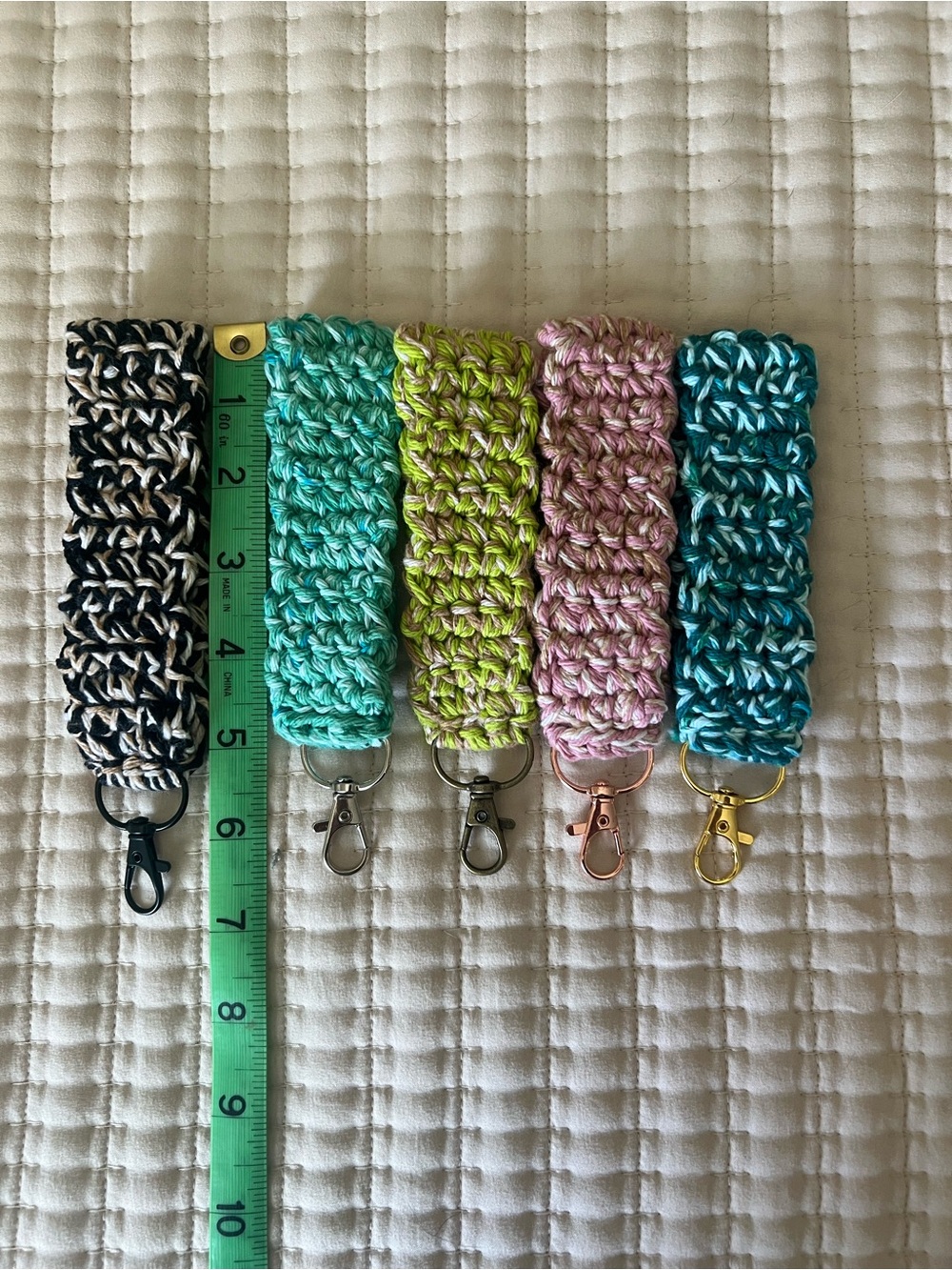 Handmade Crochet Key & Card Wristlet - Multi Color Options - Picture 3 of 4